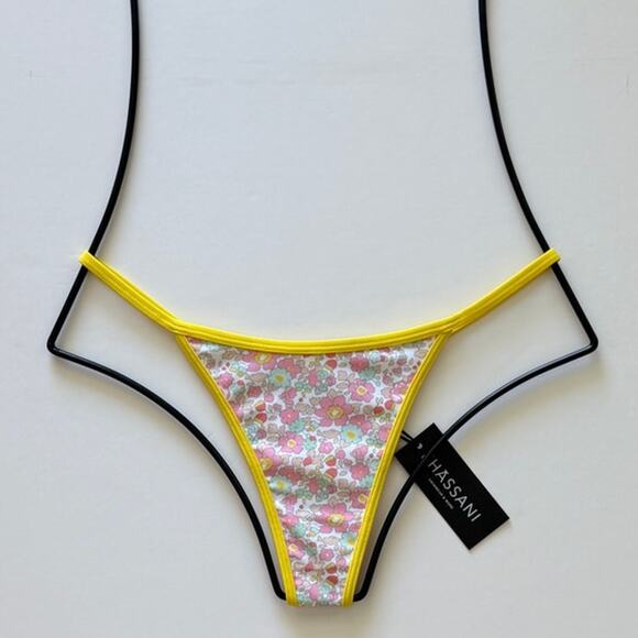 Khassani Swimwear Tiny Bikini Bottom – Liberty Floral Print -  Large - NWT - Picture 1 of 15